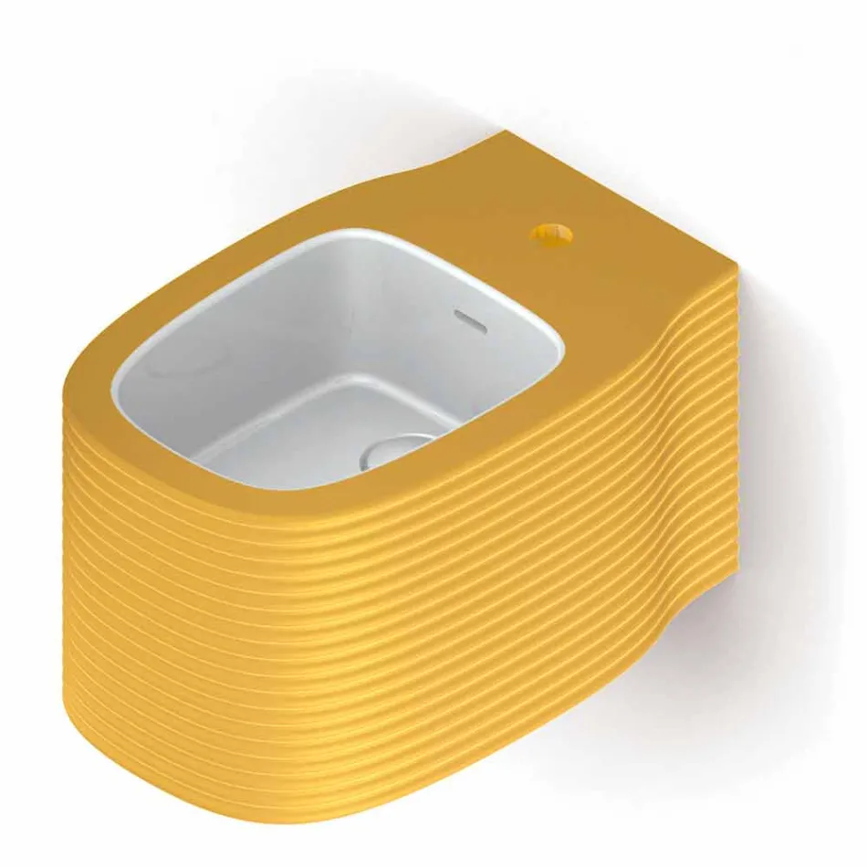 Bidet suspendu en céramique de conception moderne fabriqué en Italie, Hamlet Viadurini