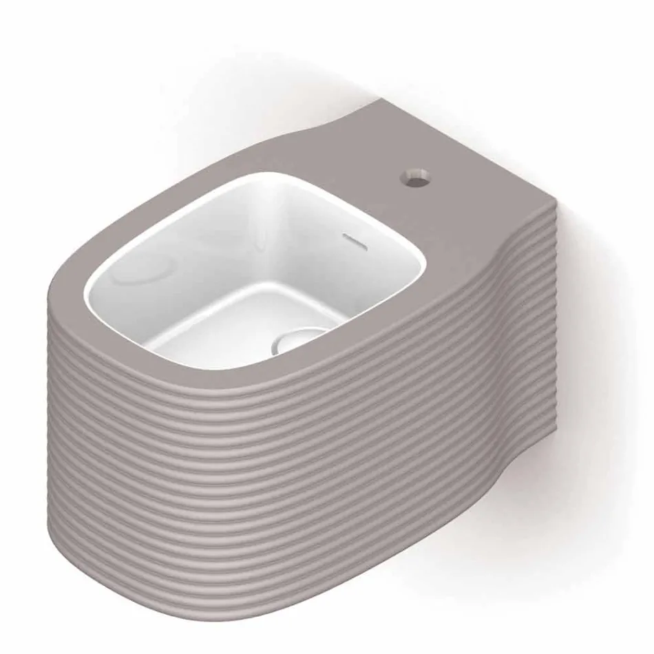 Bidet suspendu en céramique de conception moderne fabriqué en Italie, Hamlet Viadurini