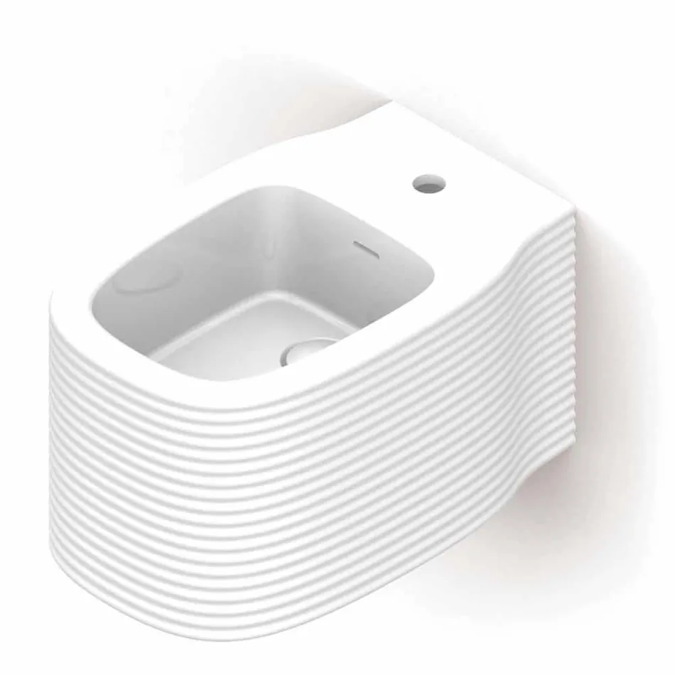 Bidet suspendu en céramique de conception moderne fabriqué en Italie, Hamlet Viadurini