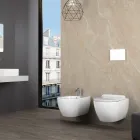 Aster - Bidet mural en céramique blanche résistante au design moderne Viadurini