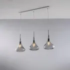 Rambarde en fer forgé avec verre Pyrex, fabriquée en Italie, pour la décoration intérieure - Corinto Viadurini