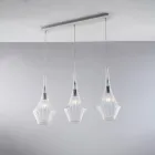 Rambarde en fer forgé avec verre Pyrex, fabriquée en Italie, pour la décoration intérieure - Olimpo Viadurini