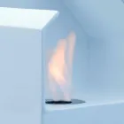 comptoir Biocamino au bioéthanol céramique et acier Curtis Viadurini