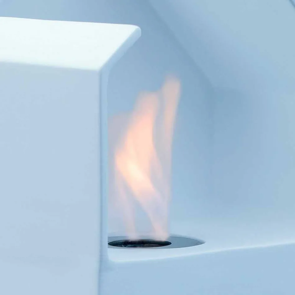 comptoir Biocamino au bioéthanol céramique et acier Curtis Viadurini