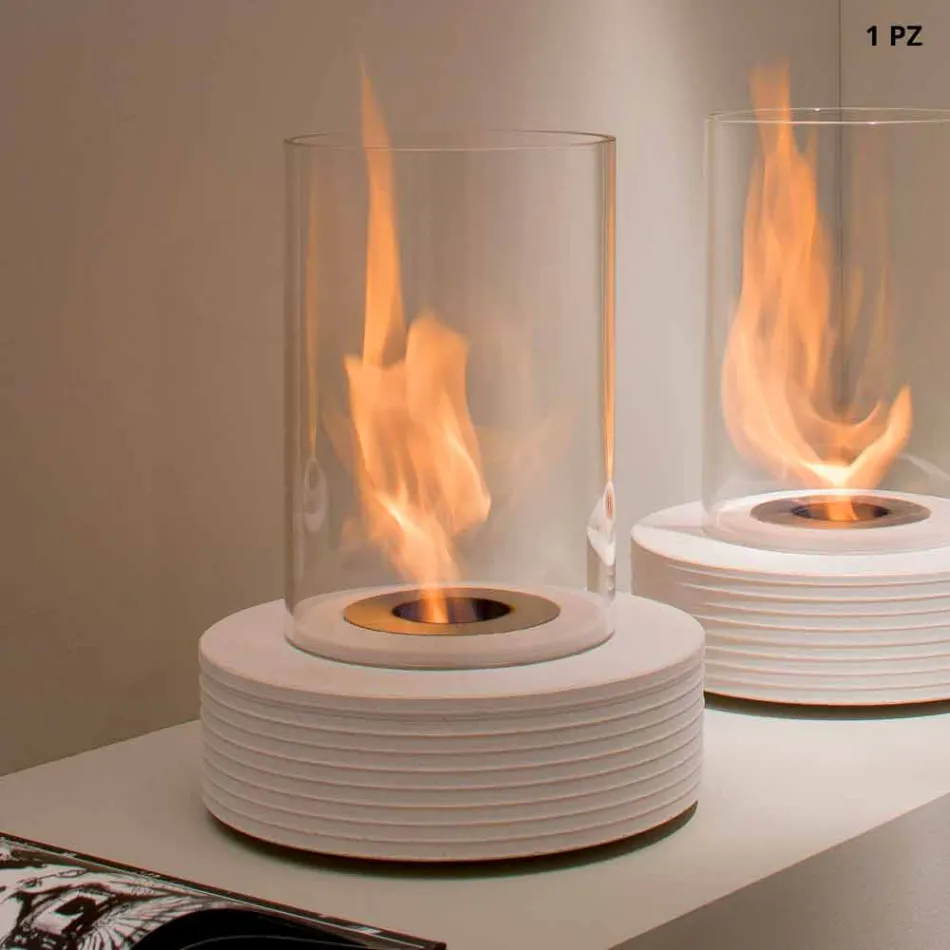 Biocamino marbre de support rond Gordon, fabriqué en Italie Viadurini