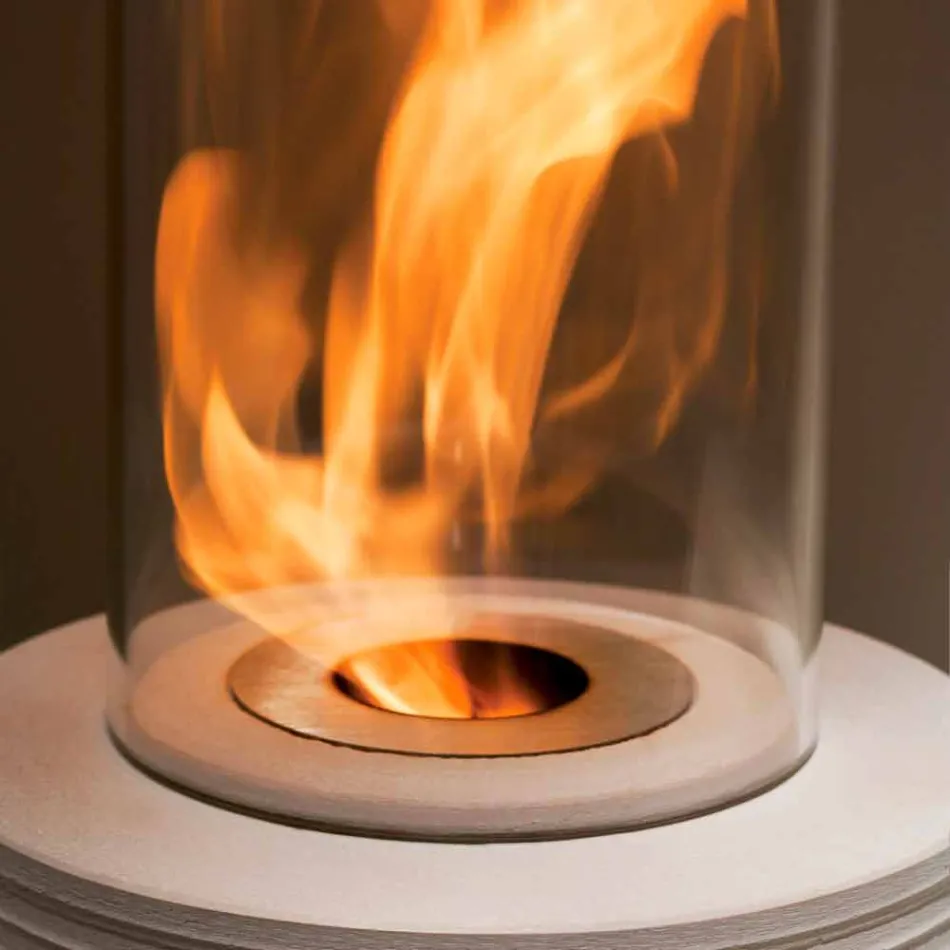 Biocamino marbre de support rond Gordon, fabriqué en Italie Viadurini