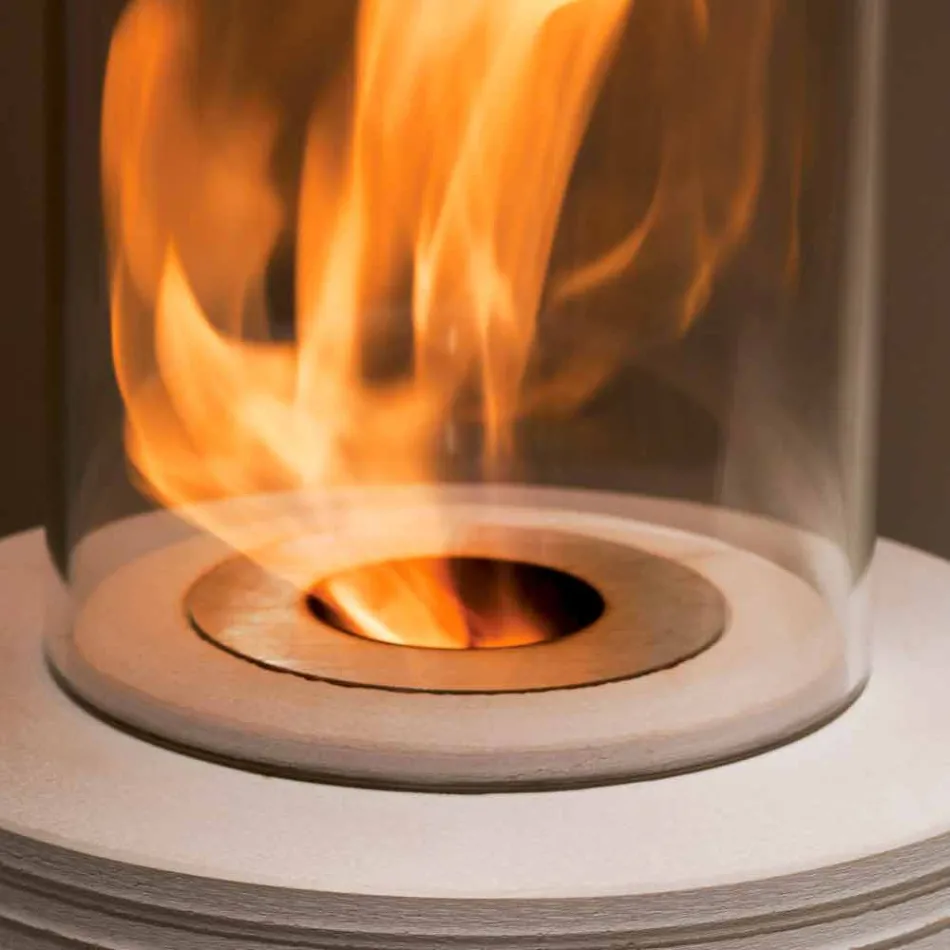 Biocamino marbre de support rond Gordon, fabriqué en Italie Viadurini