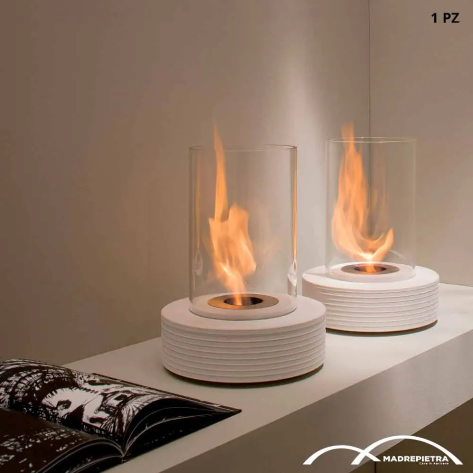 Biocamino marbre de support rond Gordon, fabriqué en Italie Viadurini