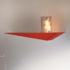 Cheminée murale design moderne en acier peint et verre - Malcolm Viadurini