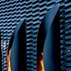 Bio-cheminée murale de design tubulaire et moderne en acier noir - Jackson Viadurini