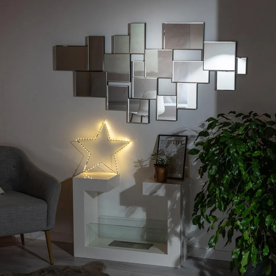 Cheminée Bio au Sol en Métal Peint Blanc et Verre Trempé - Pelide Viadurini