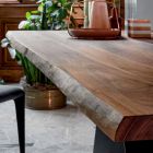Table design Bonaldo Axe en bois avec bords naturels fabriqués en Italie Viadurini
