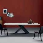 Table design Bonaldo Axe en métal céramique base fabriquée en Italie Viadurini