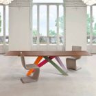 Bonaldo Big Table table de placage de bois extensible fabriqué en Italie Viadurini