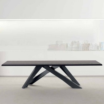 Bonaldo Big Table table en bois massif gris anthracite fabriquée en Italie