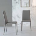 Bonaldo Eral chaise design moderne rembourrée en cuir faite en Italie