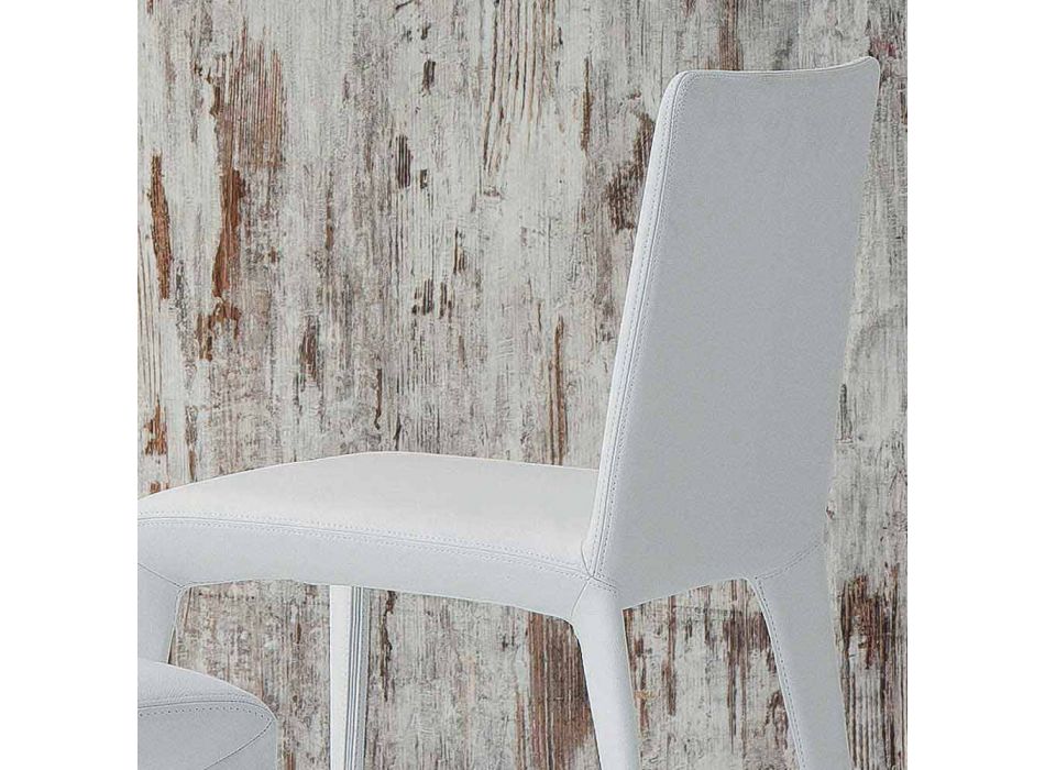 Chaise rembourrée design Bonaldo Filly en cuir blanc fabriquée en Italie