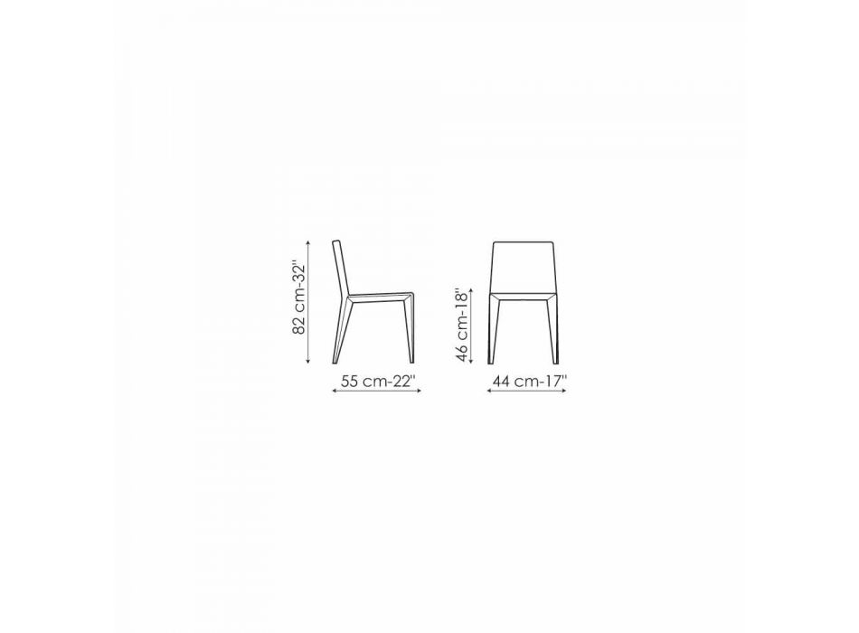 Chaise rembourrée design Bonaldo Filly en cuir blanc fabriquée en Italie