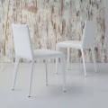 Bonaldo Filly chaise rembourrée design en cuir blanc faite en Italie