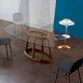 Bonaldo Greeny table ovale de design cristal et bois faite en Italie 