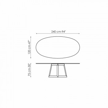 Table ovale design Bonaldo Greeny en marbre Marquinia fabriqué en Italie