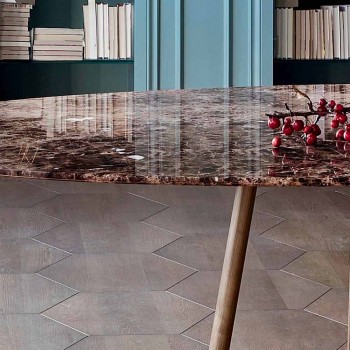 Bonaldo Greeny table ronde marbre design Emperador fabriqué en Italie