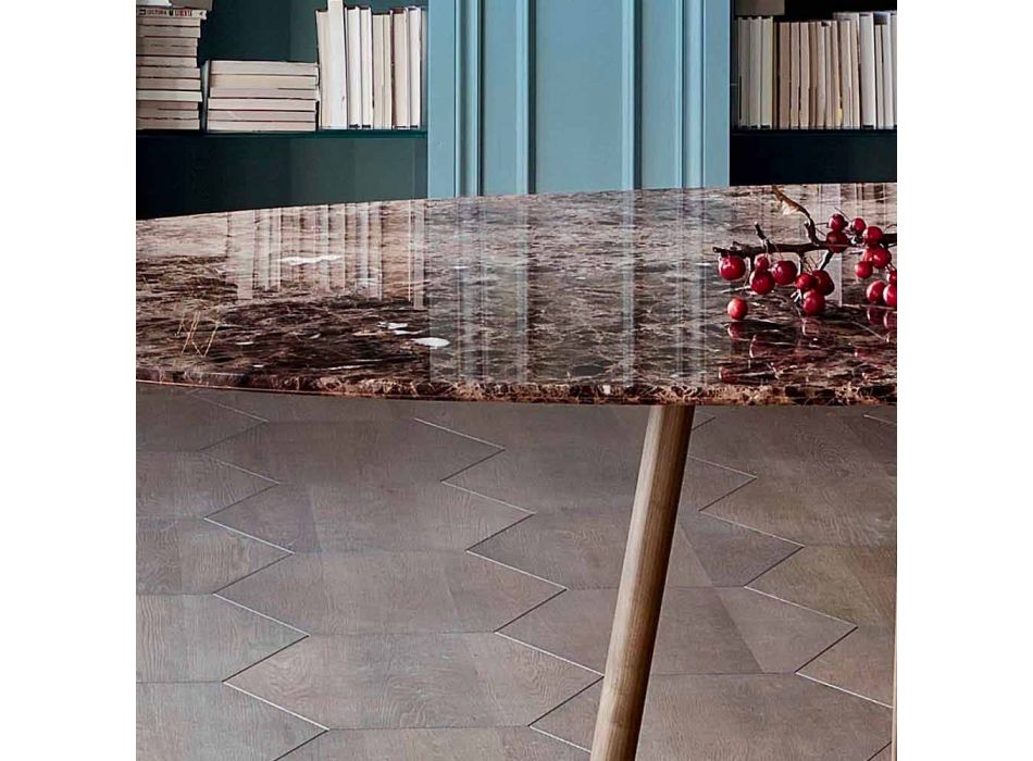 Bonaldo Greeny table ronde marbre design Emperador fabriqué en Italie