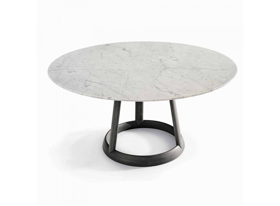 Bonaldo Greeny design de table ronde Carrara marbre fabriqué en Italie Viadurini