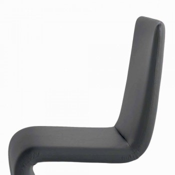 Chaise design moderne Bonaldo Venere rembourrée en cuir fabriquée en Italie