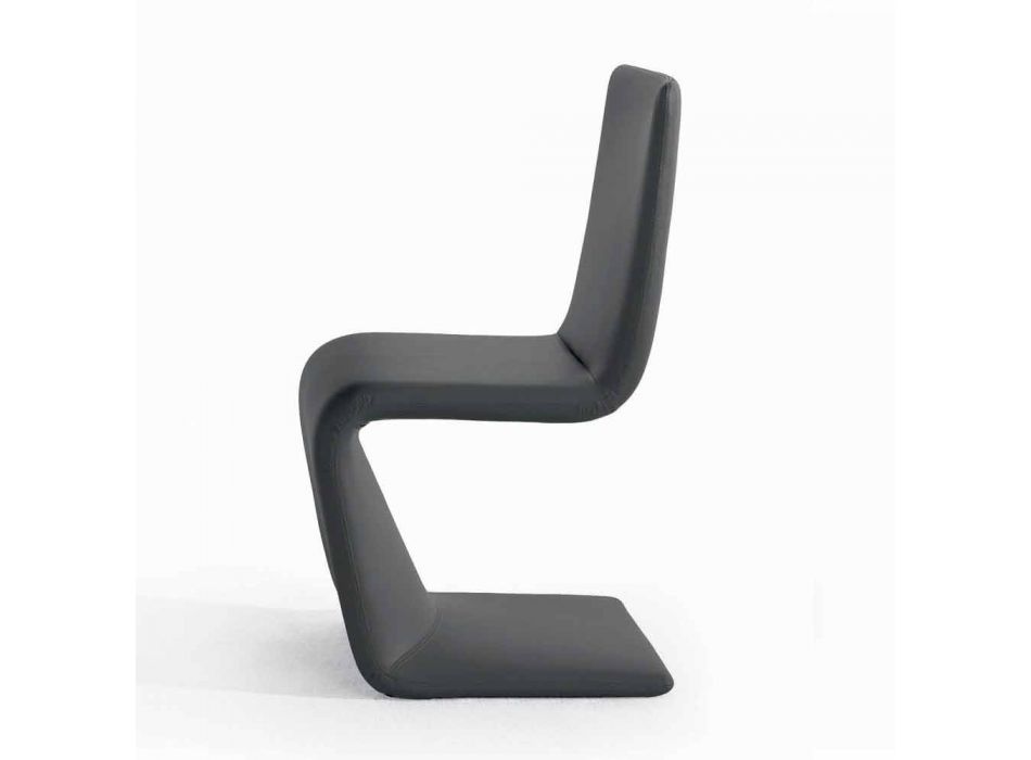 Chaise design moderne Bonaldo Venere rembourrée en cuir fabriquée en Italie Viadurini