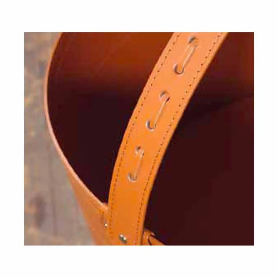 Sac à bois de chauffage en cuir Milo 100% Made in Italy Viadurini