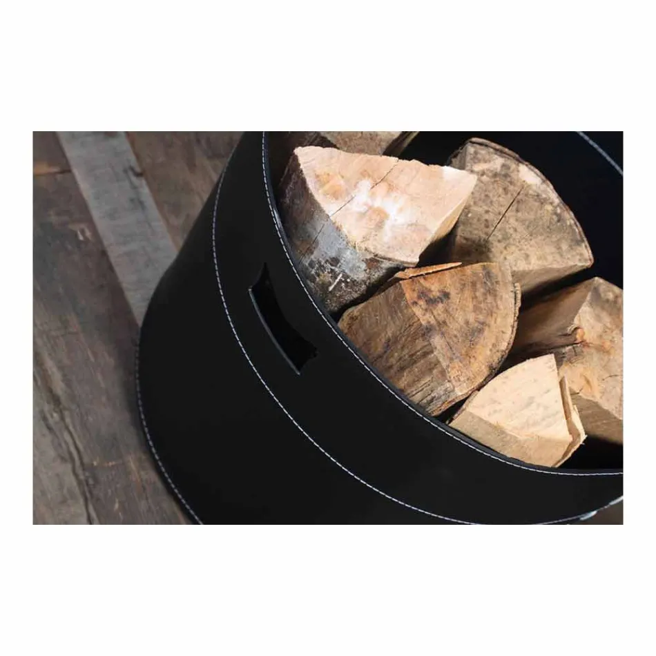 Porte-bûches en cuir Platon 100% Made in Italy Viadurini