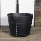 Porte-bûches en cuir Platon 100% Made in Italy Viadurini