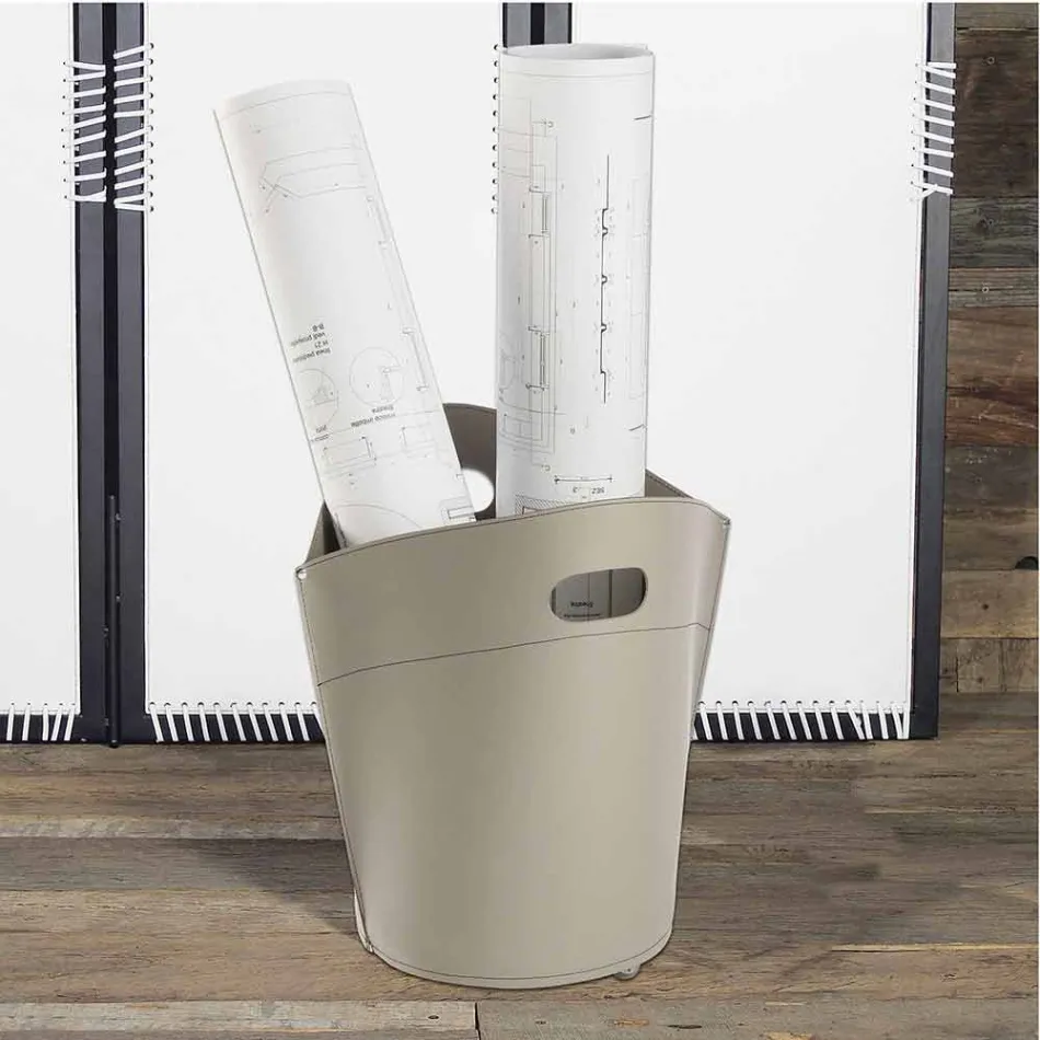 Sac à bûche en cuir Spinoza 100% Made in Italy Viadurini