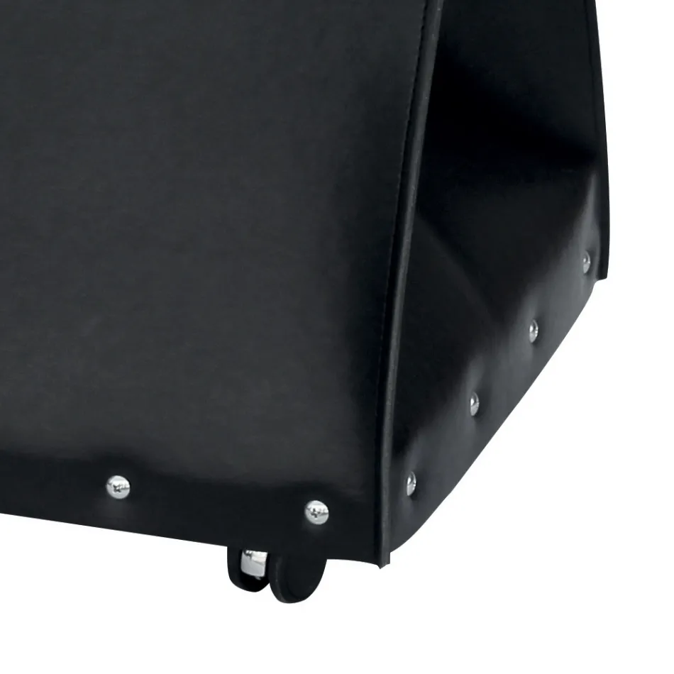 Sac à bois de chauffage en éco-cuir à roulettes Made in Italy - Escargot Viadurini