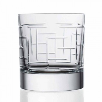 Bouteille et verres pour whisky de luxe en cristal écologique 6 pièces - Arythmie
