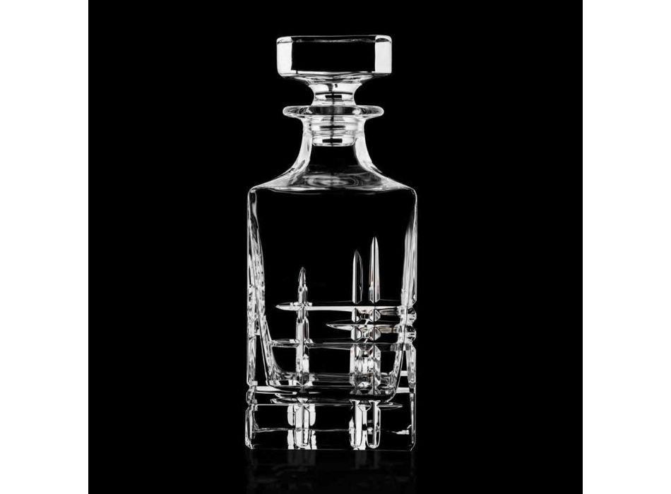 Bouteille et verres pour whisky de luxe en cristal écologique 6 pièces - Arythmie