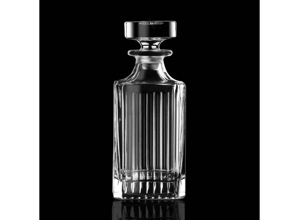 Bouteilles de whisky en cristal écologique de conception carrée de 4 pièces - Senzatempo