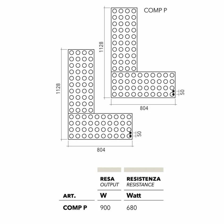 Radiateur brique lego hydraulique fabriqué en Italie par Scirocco H Viadurini