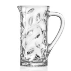 Pichet Ecologique en Cristal avec Décoration Feuille en 2 Pièces - Magnolio Viadurini