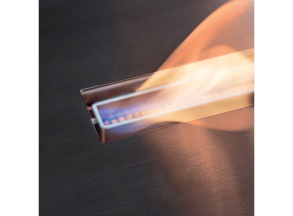Brûleur bioéthanol en acier inox pour cheminée linéaire Made in Italy - Brandon Viadurini