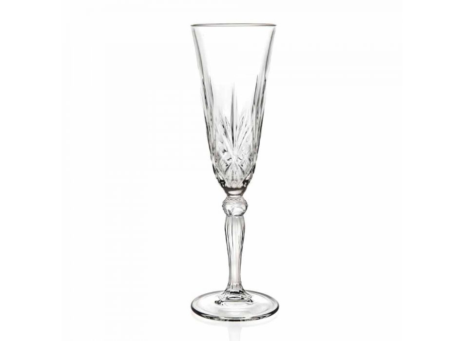 Gobelet Flûte Verre en cristal écologique pour champagne 12 pièces - Cantabile Viadurini