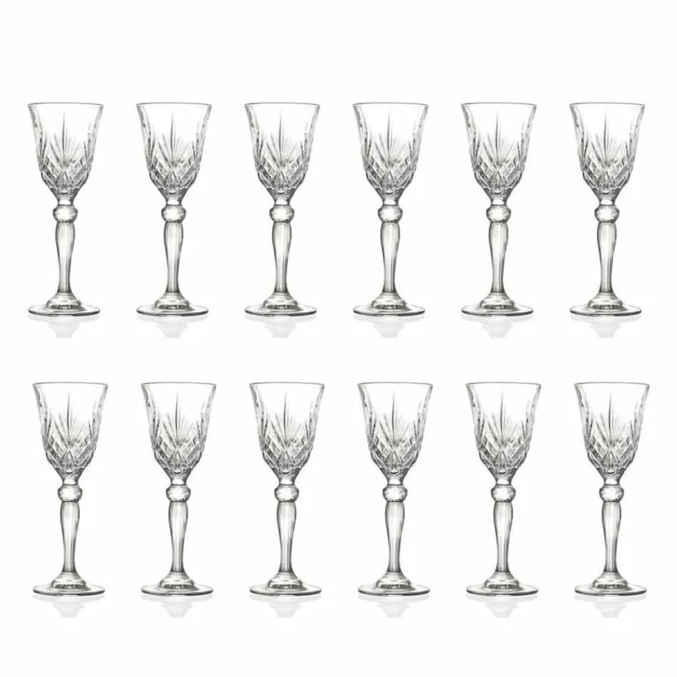 Verre à Liqueur Design Vintage en Cristal Écologique 12 Pièces - Cantabile Viadurini