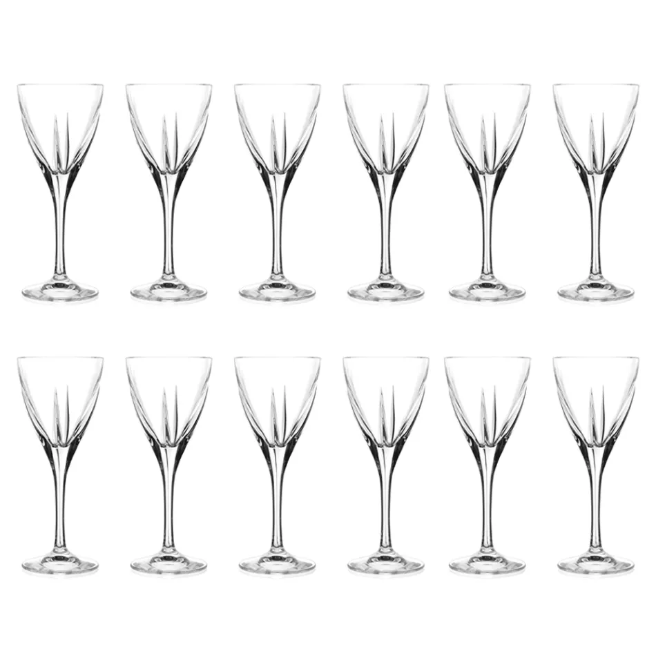 Verres à Liqueur en Eco Crystal Coloré ou Transparent 12 Pcs - Amalgame Viadurini