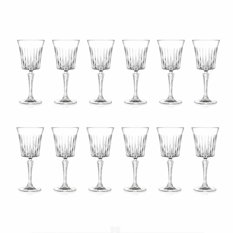 Conception de verres à vin et à cocktail de luxe en cristal écologique 12 pièces - Senzatempo Viadurini
