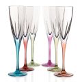 Verres Flûte en Cristal Ecologique Coloré ou Transparent 12 Pcs - Amalgame
