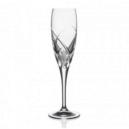 Verres Flûte pour Champagne Design en Cristal Écologique 12 Pièces - Montecristo Viadurini