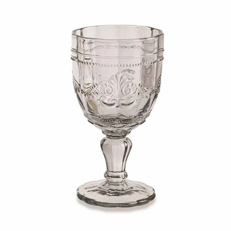 Gobelets à vin colorés en verre avec décoration Arabescato, service 12 pièces - Vis Viadurini