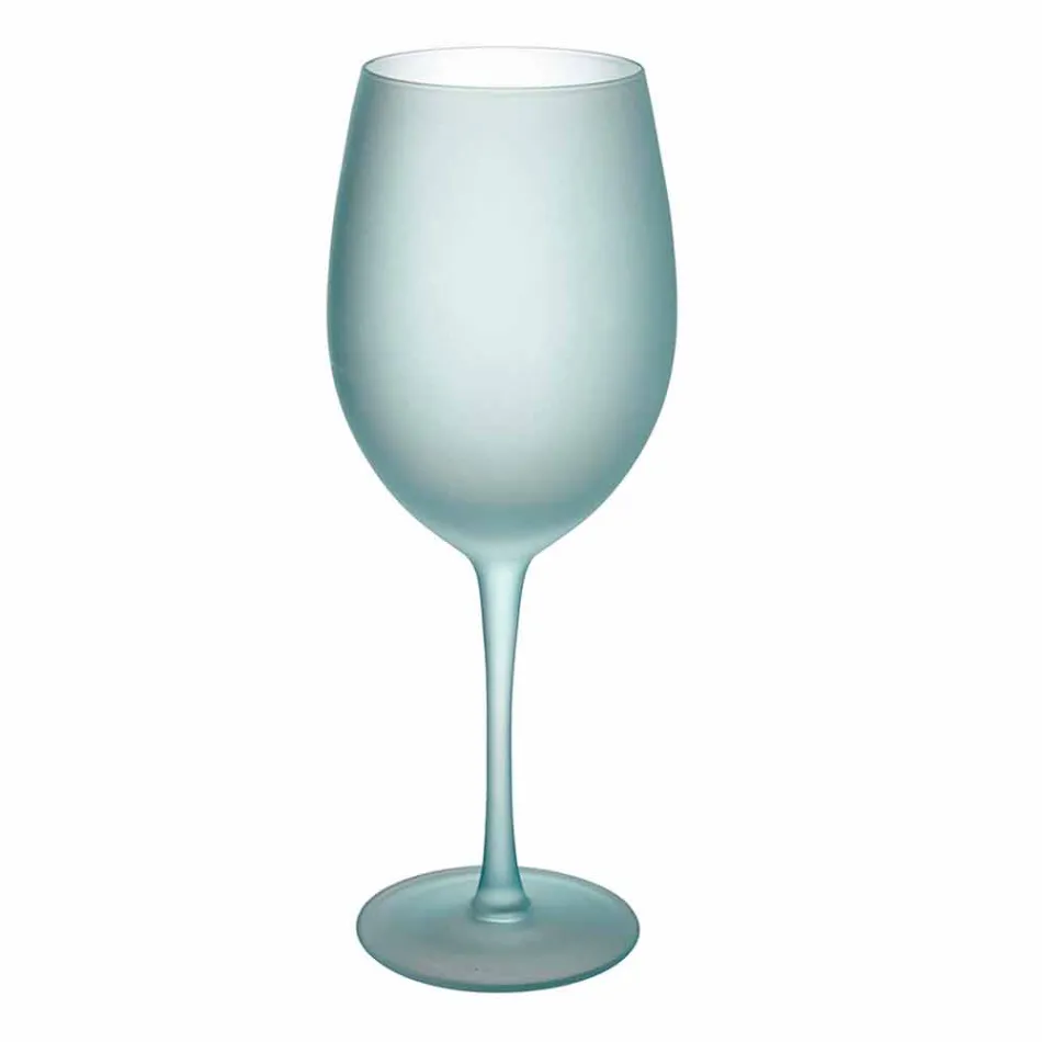 Verres à Vin Colorés en Verre Givré Effet Glace, 12 Pièces - Automne Viadurini