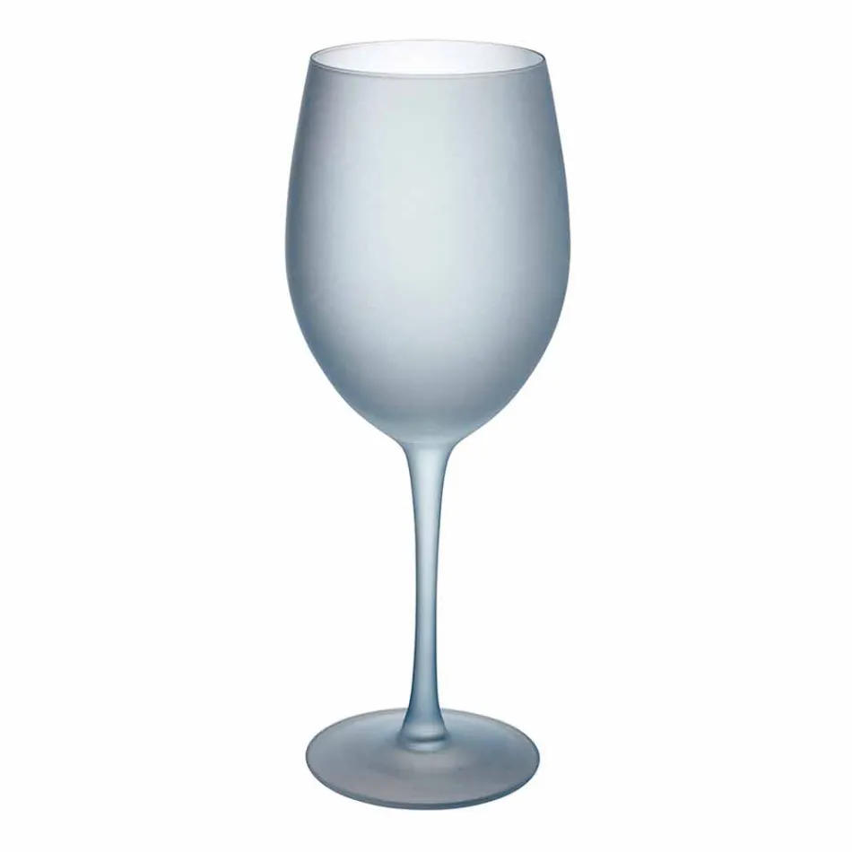 Verres à Vin Colorés en Verre Givré Effet Glace, 12 Pièces - Automne Viadurini